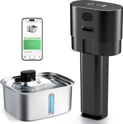 Vacqueen Stainless Steel Automatic Dog Water Fountain Pump Accessory Replacement, Black, Large: 3.15 x 1.97 x 6.89-in, Modern