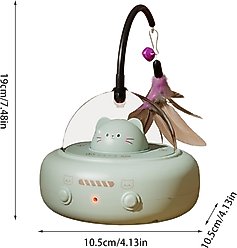 Luckylala 2 in1 Interactive Smart Sensor Motion Cat Toy with Laser & Feather, Green slide 2 of 5