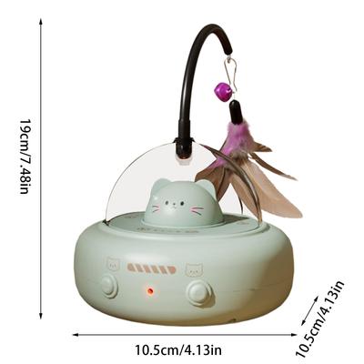 Show full view: Luckylala 2 in1 Interactive Smart Sensor Motion Cat Toy with Laser & Feather, Green slide 5 of 6