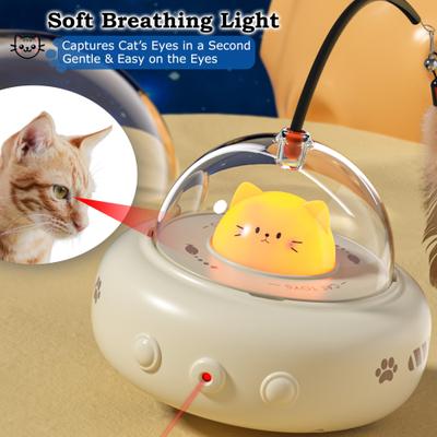 Luckylala 2 in1 Interactive Smart Sensor Motion Cat Toy with Laser & Feather