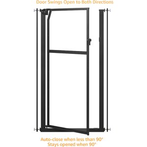 Unipaws Pressure Mountd Transparent Cat & Dog Gate, 56-in, Black