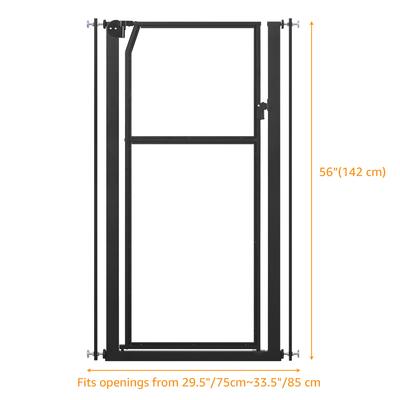 Show full view: Unipaws Pressure Mountd Transparent Cat & Dog Gate, 56-in, Black slide 3 of 8