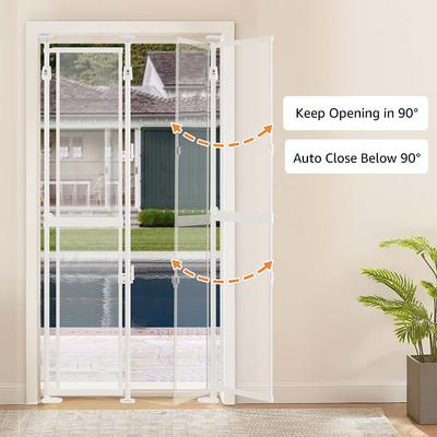 Show full view: Unipaws Extra Tall Transparent Plastic Dog & Cat Gate, White, 75-in slide 2 of 7