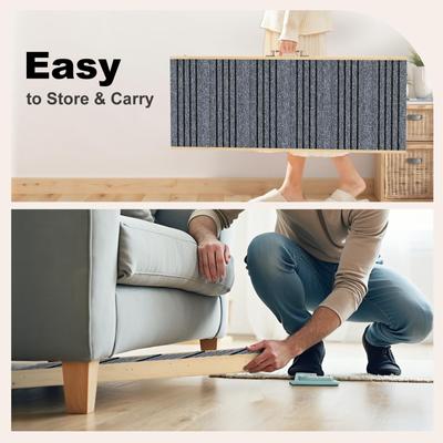 Show full view: TIMHAKA 40-in Non-Slip Carpet Wooden Dog Ramp for Cars, Grey, 40.2 x 15.8 x 2.36-in slide 5 of 7