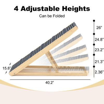 Show full view: TIMHAKA 40-in Non-Slip Carpet Wooden Dog Ramp for Cars, Grey, 40.2 x 15.8 x 2.36-in slide 2 of 7