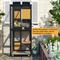 Show in main carousel: TIMHAKA 4 Tier Catio Outdoor Cat Enclosure with 4 Wheels, Black/Yellow, 24.4 x 23.4 x 62.6-in slide 5 of 7