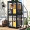 Show in main carousel: TIMHAKA 4 Tier Catio Outdoor Cat Enclosure with 4 Wheels, Black/Yellow, 24.4 x 23.4 x 62.6-in slide 1 of 7