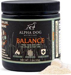 Alpha Dog Nutrition Balance Probiotic Beef Flavor Powder Supplement for Dogs, 2.1-oz jar