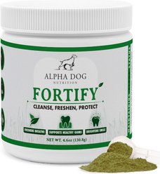 Alpha Dog Nutrition Teeth Cleaning Powder Dental Supplement for Dogs, 4.6-oz jar