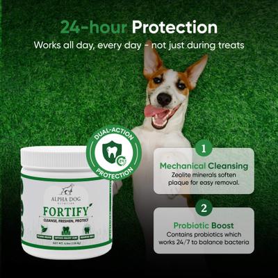 Show full view: Alpha Dog Nutrition Teeth Cleaning Powder Dental Supplement for Dogs, 4.6-oz jar slide 5 of 10