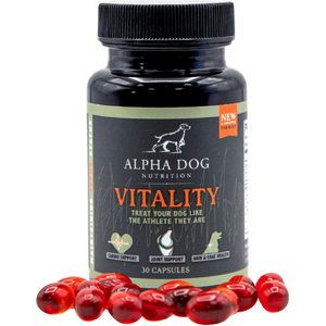 Alpha Dog Nutrition Vitality Krill Oil Supplement for Dogs, 30 count