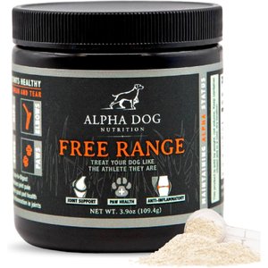 Alpha Dog Nutrition Free Range Joint Health Enhancer Powder Supplement for Dogs, 3.9-oz jar