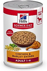 Hill's Science Diet Adult Chicken & Barley Entree Wet Dog Food, 13-oz can, case of 12