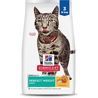 Hill's Science Diet Adult Perfect Weight Management Chicken Recipe Dry Cat Food, 3-lb bag slide 1 of 9