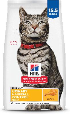 Show full view: Vetoquinol Laxatone Lubricant for Hairballs Tuna Flavored Cat Oral Gel, 4.25-oz tube & Hill's Science Diet Adult Urinary Hairball Control Dry Cat Food, 15.5-lb bag slide 6 of 10
