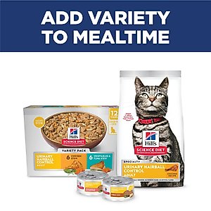 Hill's Science Diet Adult Urinary & Hairball Control Chicken Recipe Dry Cat Food, 15.5-lb bag