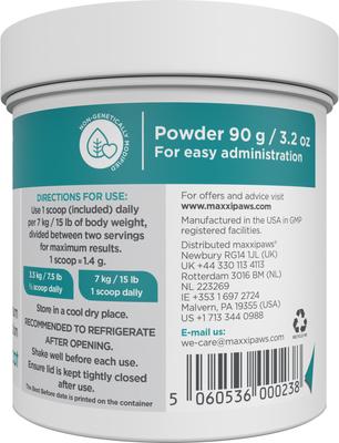 Show full view: maxxipaws maxxiscoot Pumpkin Flavored Anal Gland & Digestive Health Support Powder Supplement for Cats, 3.2-oz jar slide 10 of 10