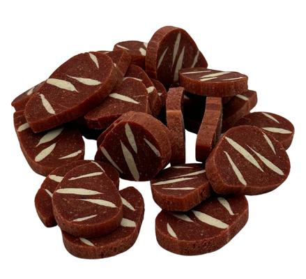 Show full view: Scoochie Pet Chewka Real Meat Soft & Chewy Mixed Variety Pack Juicy Porterhouse & Ribeye Flavor Dog Treats, 6-oz bag, 2 count slide 3 of 8