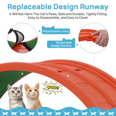 Show full view: RYPetmia Indoor Cat Exercise Wheel with Interactive Toy, Orange, 31.5 x 13.4 x 33.5-in slide 9 of 11