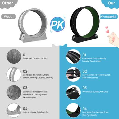 Show full view: RYPetmia Indoor Cat Exercise Wheel with Interactive Toy, Black, 44.5 x 14.5 x 47.2-in slide 9 of 10