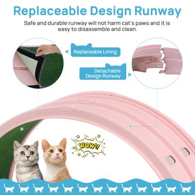 Show full view: RYPetmia Indoor Cat Exercise Wheel with Interactive Toy, Pink, 38.5 x 14.5 x 40.6-in slide 6 of 8