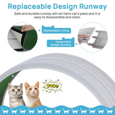 Show full view: RYPetmia Indoor Cat Exercise Wheel with Interactive Toy, Grey, 38.5 x 14.5 x 40.6-in slide 6 of 8