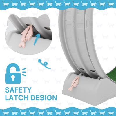 Show full view: RYPetmia Indoor Cat Exercise Wheel with Interactive Toy, Grey, 38.5 x 14.5 x 40.6-in slide 4 of 8