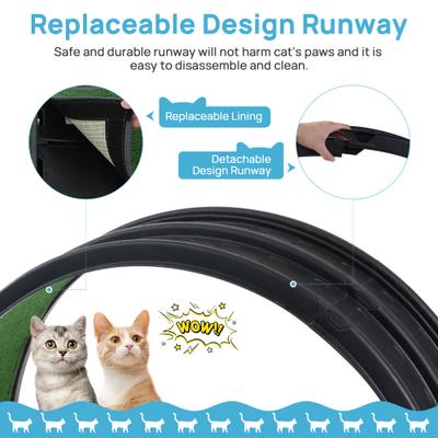 Show full view: RYPetmia Indoor Cat Exercise Wheel with Interactive Toy, Black, 38.5 x 14.5 x 40.6-in slide 5 of 8