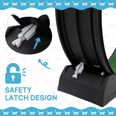 Show full view: RYPetmia Indoor Cat Exercise Wheel with Interactive Toy, Black, 38.5 x 14.5 x 40.6-in slide 3 of 8