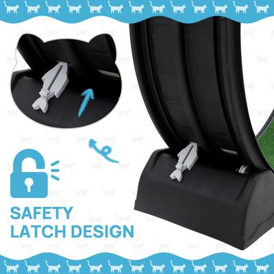 Show full view: RYPetmia Indoor Cat Exercise Wheel with Interactive Toy, Black, 44.5 x 14.5 x 47.2-in slide 4 of 10