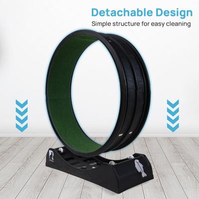 Show full view: RYPetmia Indoor Cat Exercise Wheel with Interactive Toy, Black, 44.5 x 14.5 x 47.2-in slide 3 of 10