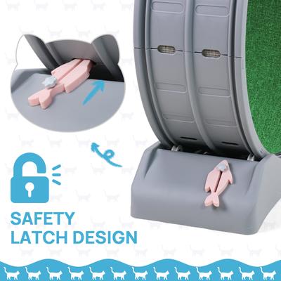 Show full view: RYPetmia Indoor Cat Exercise Wheel with Interactive Toy, Grey, 31.5 x 13.4 x 33.5-in slide 4 of 10