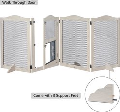 Unipaws Free Standing Mesh Dog & Cat Gate, Weathered Grey slide 2 of 7