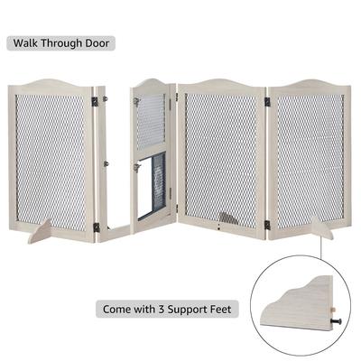 Show full view: Unipaws Free Standing Mesh Dog & Cat Gate, Weathered Grey slide 6 of 7