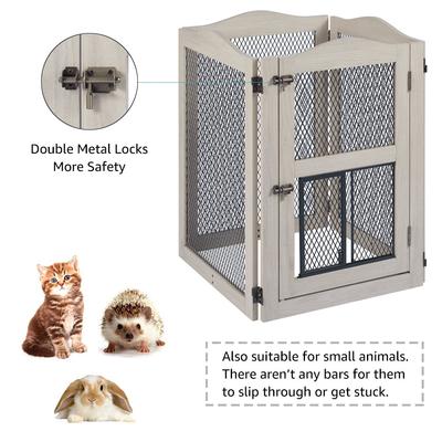 Show full view: Unipaws Free Standing Mesh Dog & Cat Gate, Weathered Grey slide 5 of 7