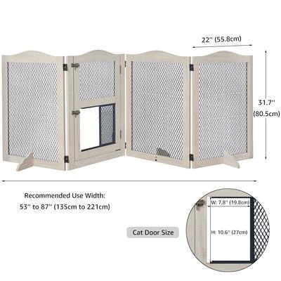 Show full view: Unipaws Free Standing Mesh Dog & Cat Gate, Weathered Grey slide 3 of 7