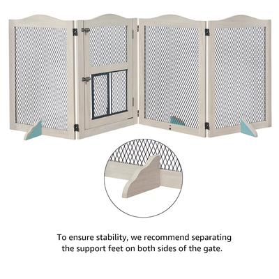 Show full view: Unipaws Free Standing Mesh Dog & Cat Gate, Weathered Grey slide 7 of 7