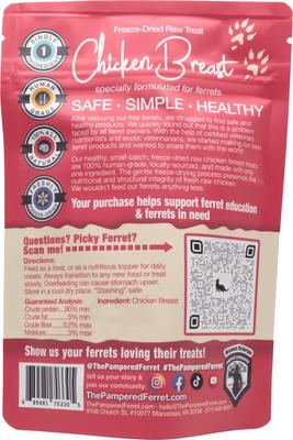 Show full view: The Pampered Ferret Freeze-Dried Raw Chicken Breast Ferret Treats, 2-oz bag slide 3 of 10
