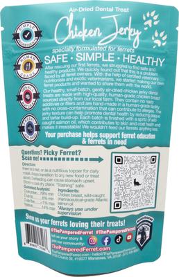 Show full view: The Pampered Ferret Chicken Breast Jerky Ferret Treats, 4-oz bag slide 8 of 9