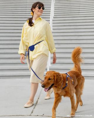 Show full view: Sunny Tails 4-in-1 Convertible Hands Free Cloud Dog Leash, 8.5-ft long, 5/8-in wide, Navy Blue slide 4 of 9