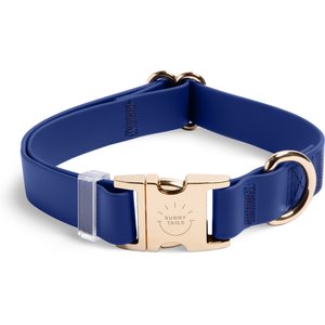Sunny Tails Cloud Waterproof Dog Collar, Navy Blue, Large: 16 to 24-in neck, 1-in wide