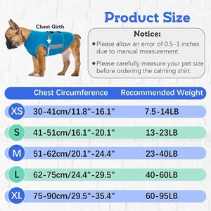 NANAKI Anxiety Relief Dog Coat, Blue, X-Large