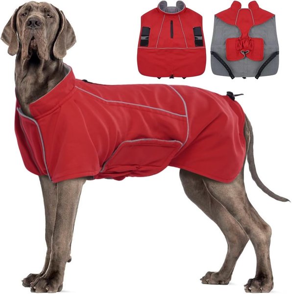 Show full view: NANAKI Waterproof Dog Jacket, Red, XXXX-Large slide 1 of 10