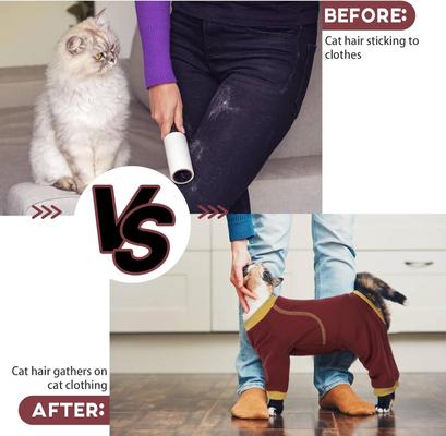 Show full view: NANAKI Sticky Hair Cat Clothes, Burgundy, X-Large slide 7 of 8