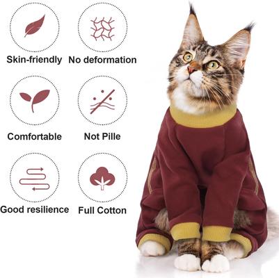 Show full view: NANAKI Sticky Hair Cat Clothes, Burgundy, X-Large slide 3 of 8