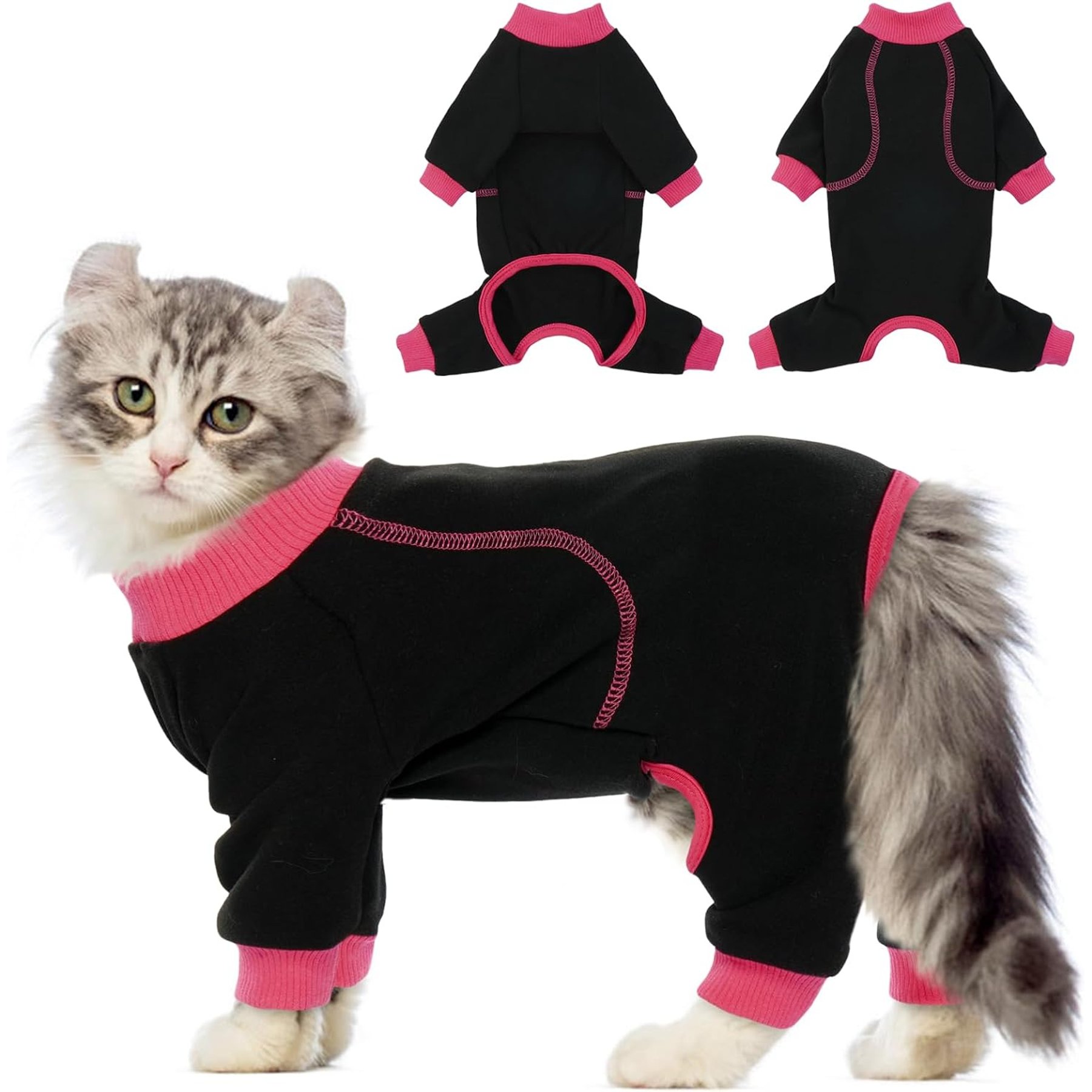 NANAKI Sticky Hair Cat Clothes, Black, XX-Large