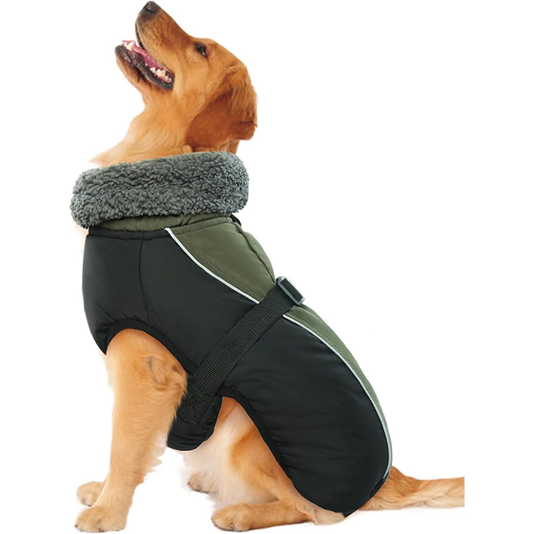NANAKI Waterproof Dog Coat, Army Green, XXXX-Large