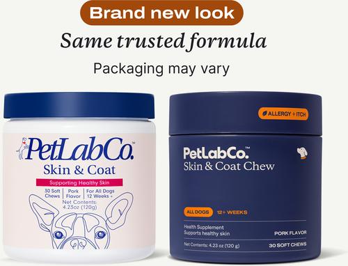 Show full view: PetLab Co. Pork Flavored Soft Chew Skin & Coat Supplement for Dogs, 30 count slide 3 of 9