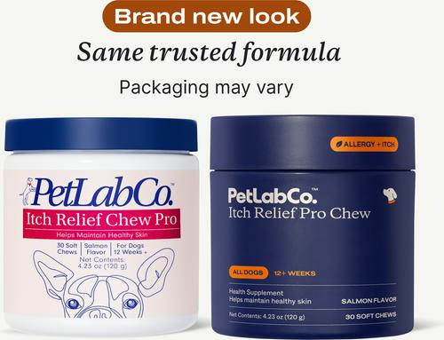 Show full view: PetLab Co. Itch Relief Chew Pro Salmon Flavored Soft Chew Skin & Allergy Supplement for Dogs, 30 count slide 3 of 10