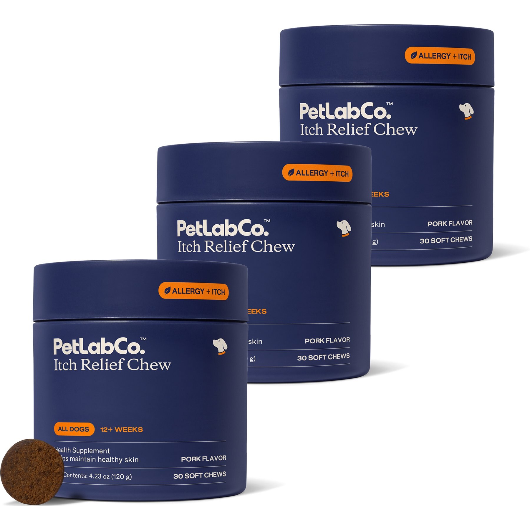 PetLabCo. Itch Relief Pork Flavor Dog Supplement, 90 count bundle
